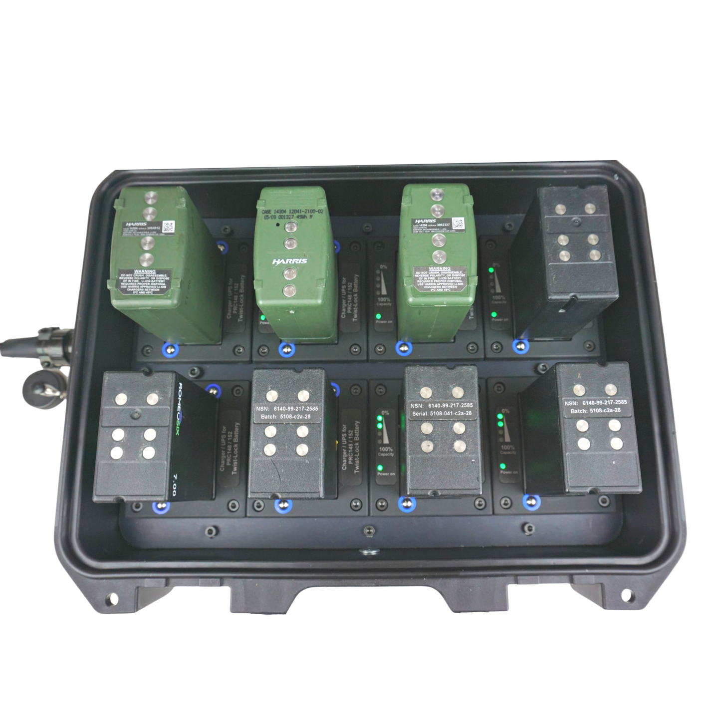 8 Way Peli Case Battery Charger- AC-DC Input with UPS